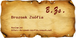 Brozsek Zsófia névjegykártya